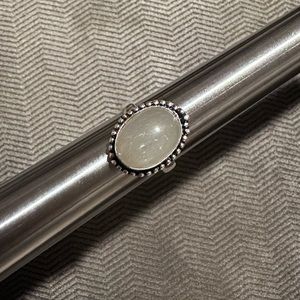 Milky Quartz Sterling Silver overlay ring